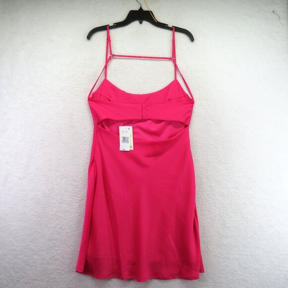 Allison Kelly Dress Sz Large Hot Pink Mini Adjustable Straps Sweetheart Neckline - Picture 3 of 13